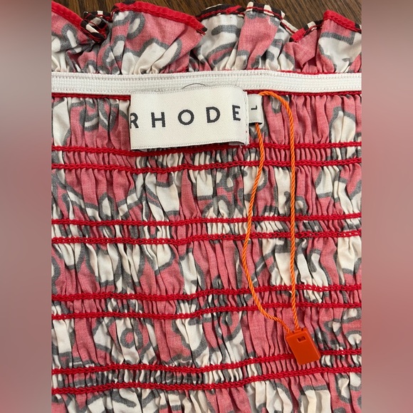 Rhode Floral Iris Crop Top Red Floral Print Womans Size Large - Picture 8 of 8